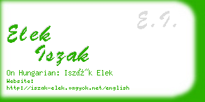 elek iszak business card